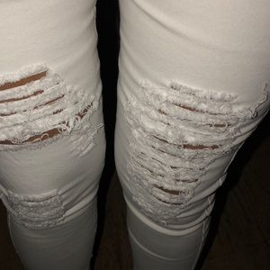 White ripped soft jean material!